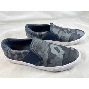 Nine West Lacie Slip On Sneakers Denim Camo Size 8.5 M Gray Tones